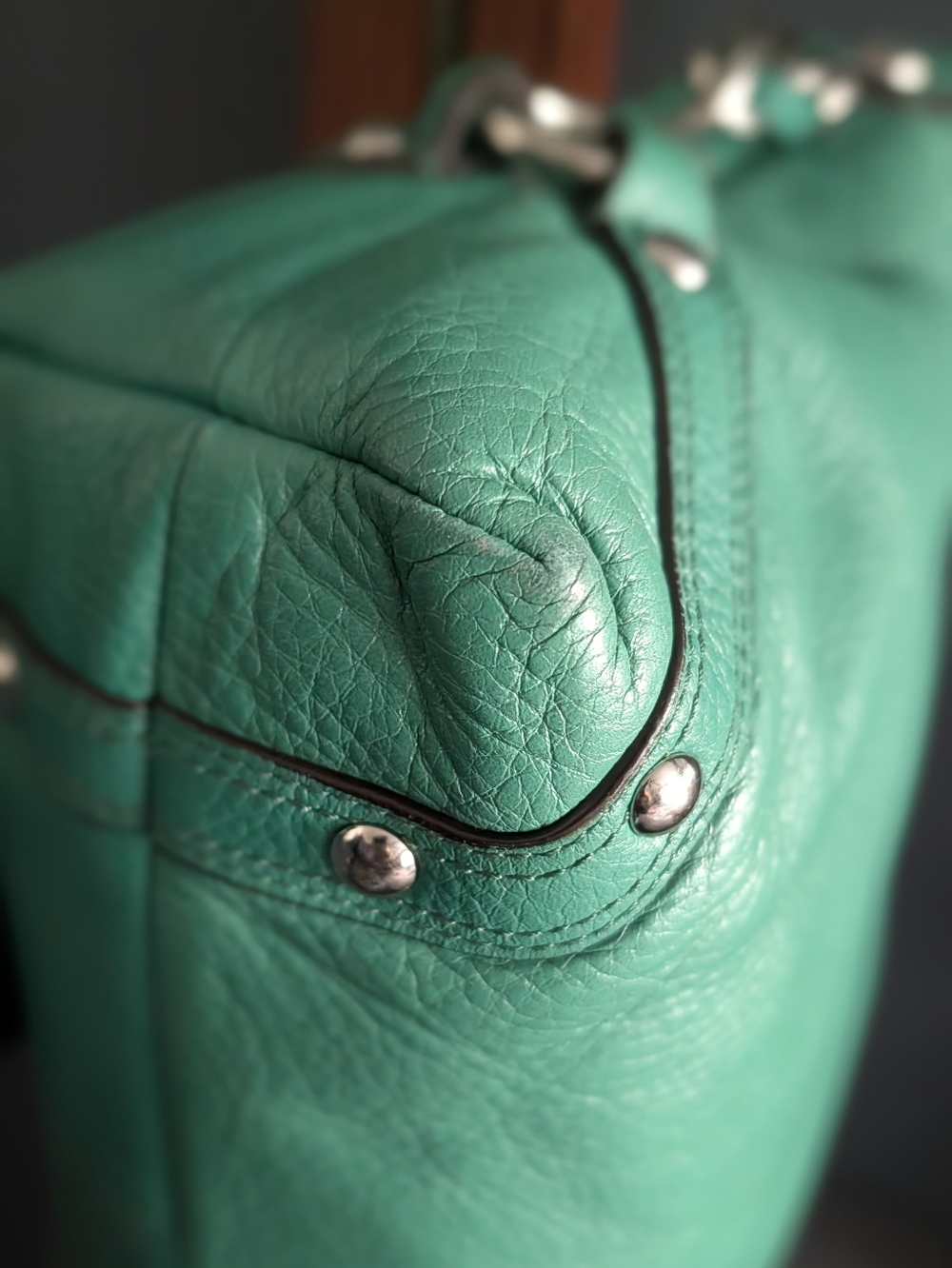 Coach Carly Mint Green Leather Bag - COA INCLUDED - Style F15251 - Picture 13 of 14